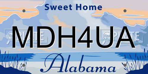 MDH4UA Alabama License Plate