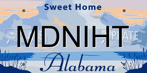 MDNIHT Alabama License Plate