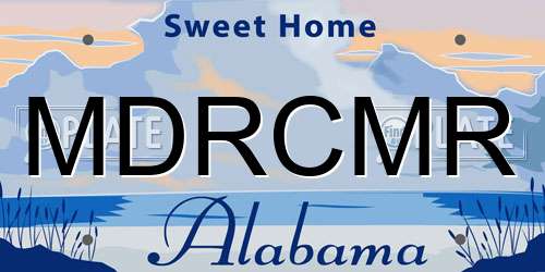 MDRCMR Alabama License Plate