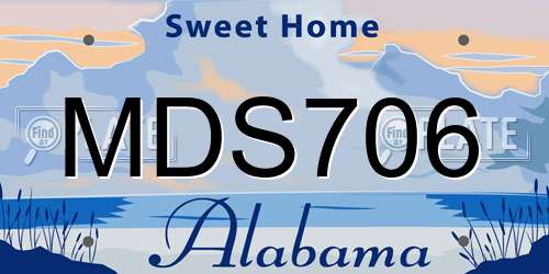 MDS706 Alabama License Plate