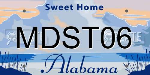 MDST06 Alabama License Plate