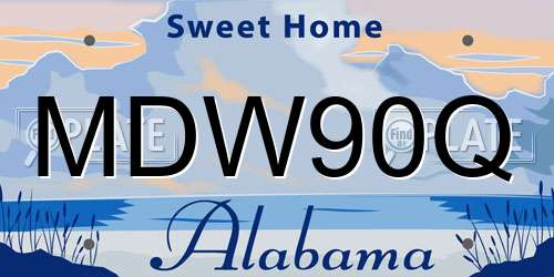 MDW90Q Alabama License Plate