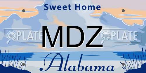 MDZ Alabama License Plate