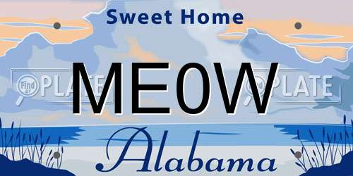 ME0W Alabama License Plate