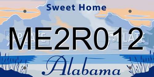 ME2R012 Alabama License Plate