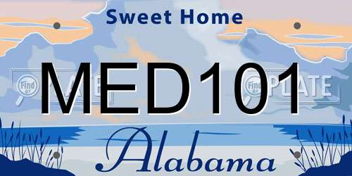 MED101 Alabama License Plate