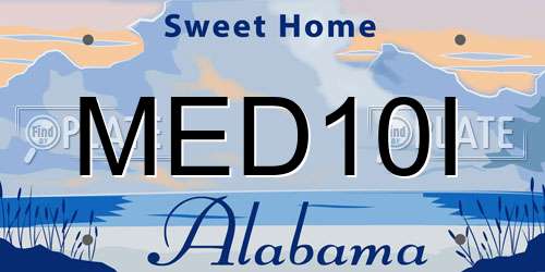 MED10I Alabama License Plate