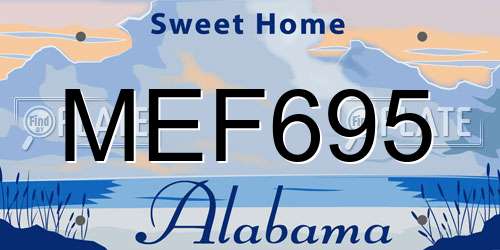 MEF695 Alabama License Plate