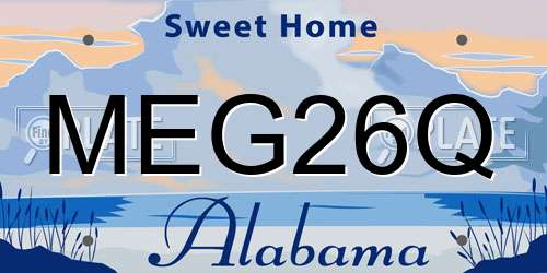MEG26Q Alabama License Plate