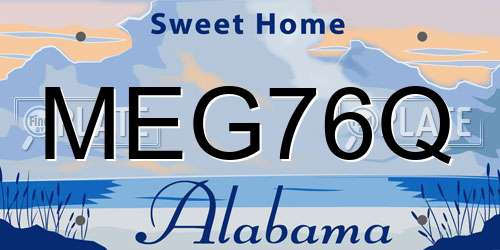 MEG76Q Alabama License Plate