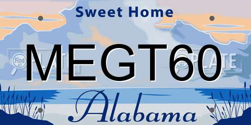 MEGT60 Alabama License Plate