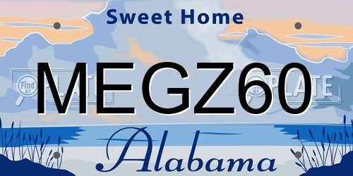 MEGZ60 Alabama License Plate