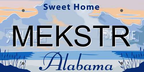 MEKSTR Alabama License Plate