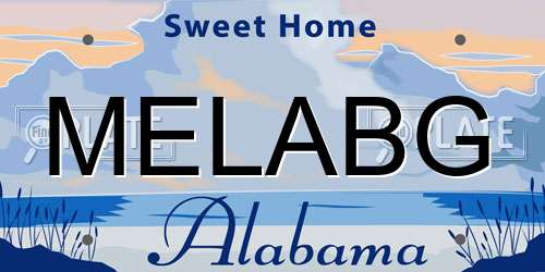 MELABG Alabama License Plate