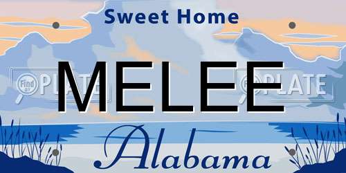 MELEE Alabama License Plate