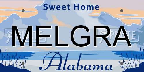 MELGRA Alabama License Plate