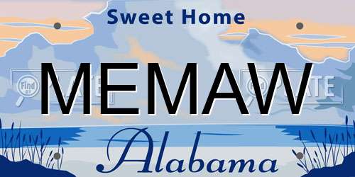 MEMAW Alabama License Plate