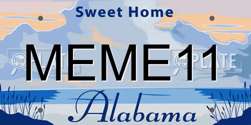 MEME11 Alabama License Plate