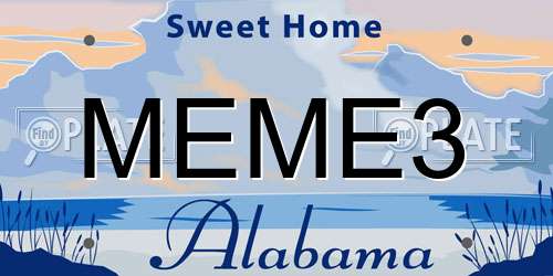 MEME3 Alabama License Plate