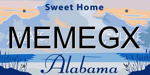 MEMEGX Alabama License Plate