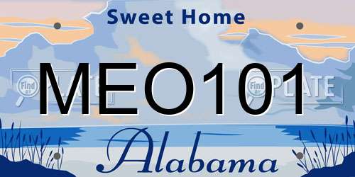 MEO101 Alabama License Plate