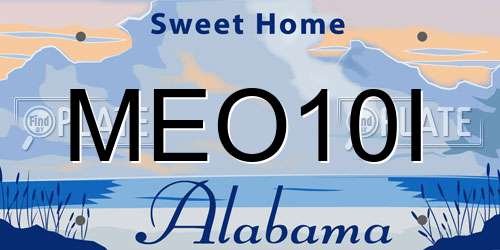 MEO10I Alabama License Plate