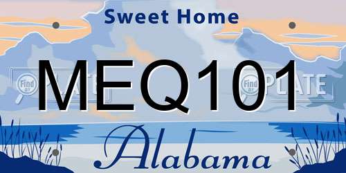 MEQ101 Alabama License Plate