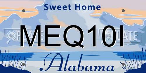 MEQ10I Alabama License Plate