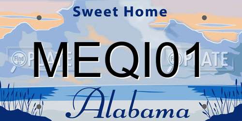 MEQI01 Alabama License Plate