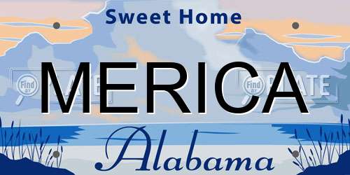 MERICA Alabama License Plate