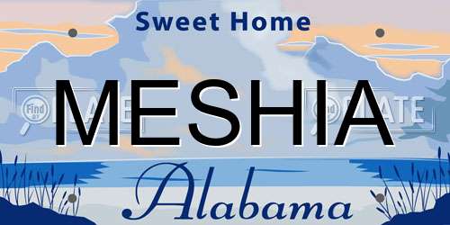 MESHIA Alabama License Plate