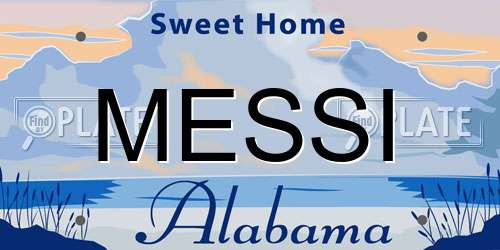 MESSI Alabama License Plate