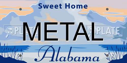METAL Alabama License Plate