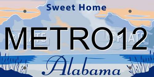 METRO12 Alabama License Plate