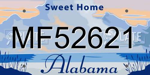 MF52621 Alabama License Plate