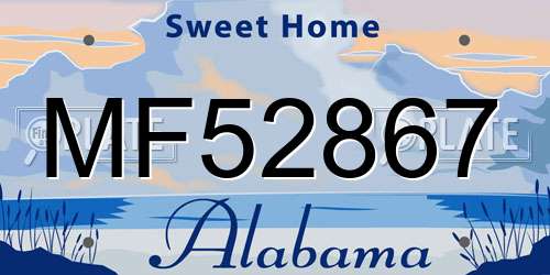 MF52867 Alabama License Plate