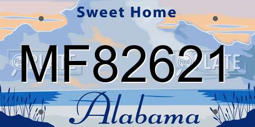 MF82621 Alabama License Plate