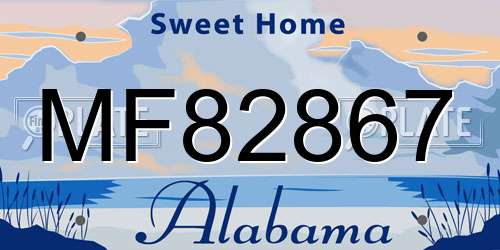 MF82867 Alabama License Plate