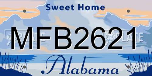 MFB2621 Alabama License Plate