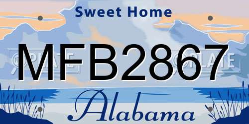 MFB2867 Alabama License Plate