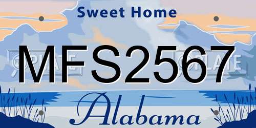 MFS2567 Alabama License Plate