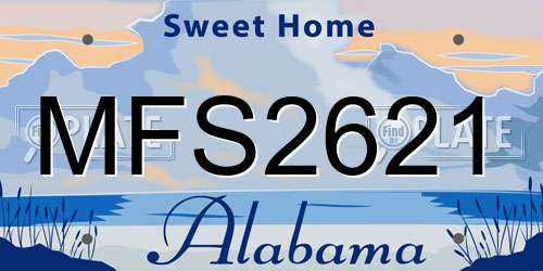 MFS2621 Alabama License Plate