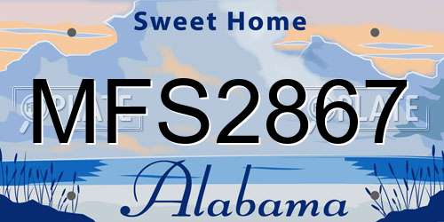 MFS2867 Alabama License Plate