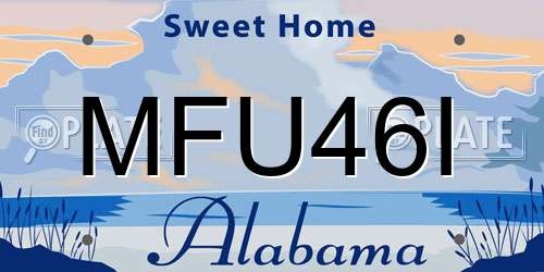 MFU46I Alabama License Plate