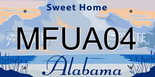MFUA04 Alabama License Plate