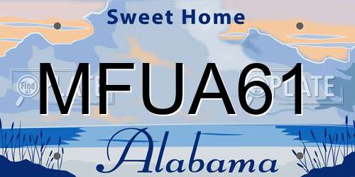 MFUA61 Alabama License Plate