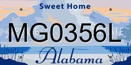 MG0356L Alabama License Plate