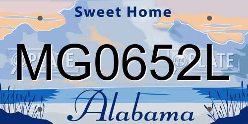 MG0652L Alabama License Plate