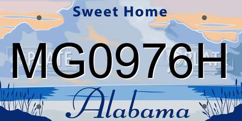 MG0976H Alabama License Plate