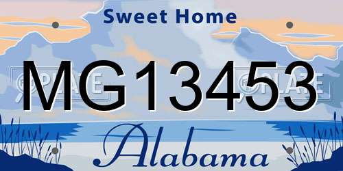 MG13453 Alabama License Plate